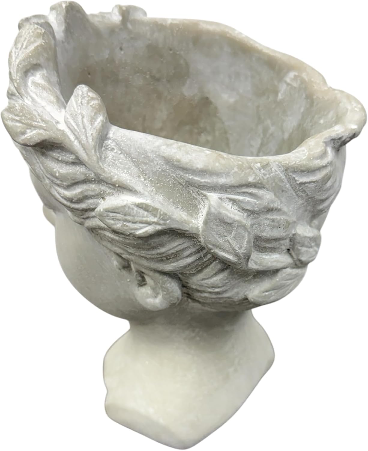 Greek Roman Female Goddess Head Planter Indoor Outdoor Cement Flower Succulent Pot 8.25"