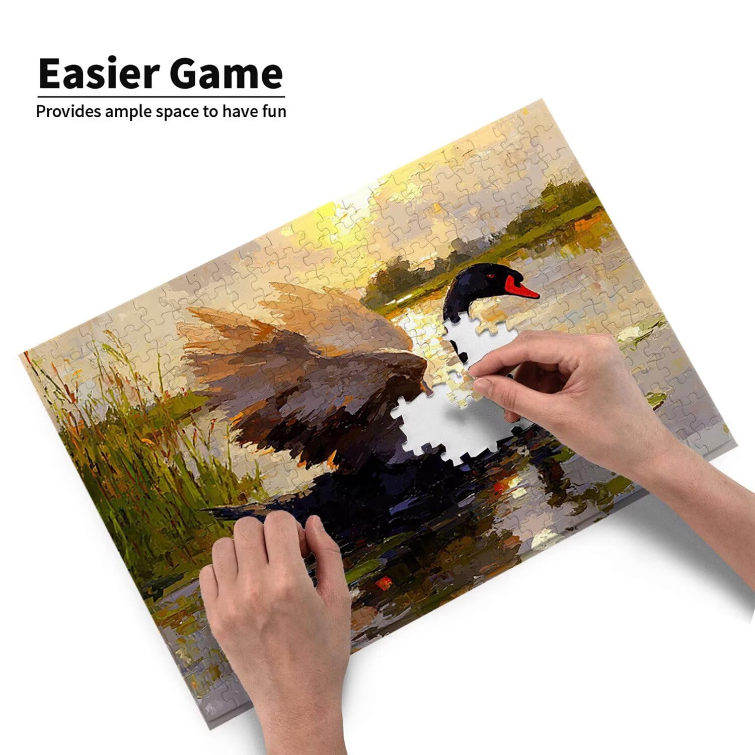Puzzle 2000 Pieces Puzzle Adults 100x70cm Educational Game Gifts Puzzle for Adults and Children From 14 Years, Creative Gift for Relaks - (Black Swan) t-286