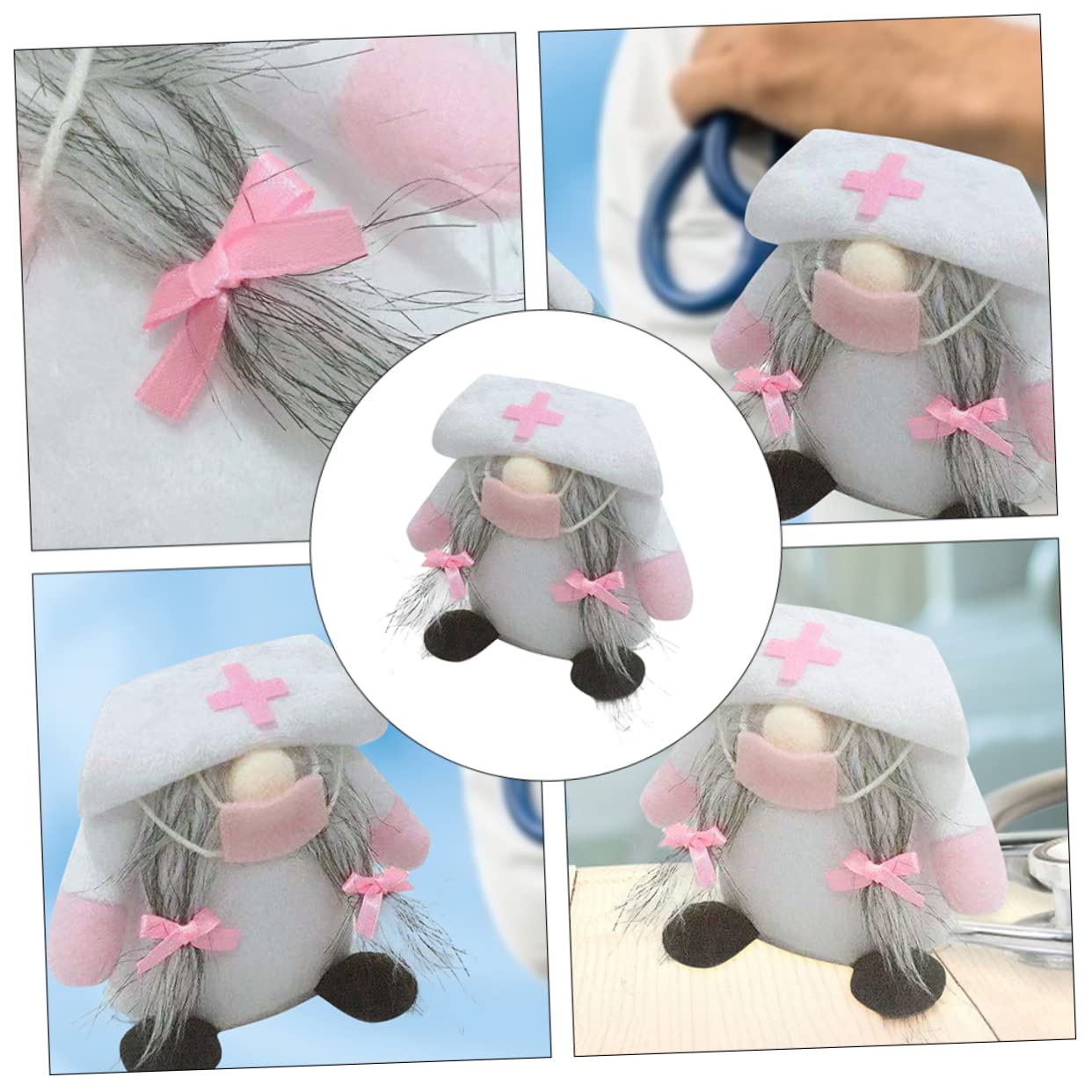 TOPPERFUN Niedliche Krankenschwester Wichtel Puppe - Handgemachte Gnome Deko Für Zuhause