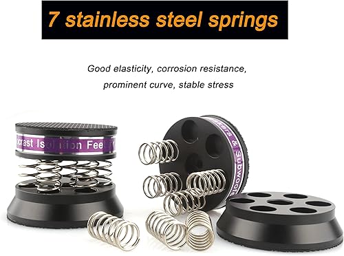 Miniatura 2 de Tertullus 4 piezas de pies de altavoz de resorte Pie de aislamiento 1.693 in × 1.516 in Soporte de alta fidelidad amortiguador de aluminio