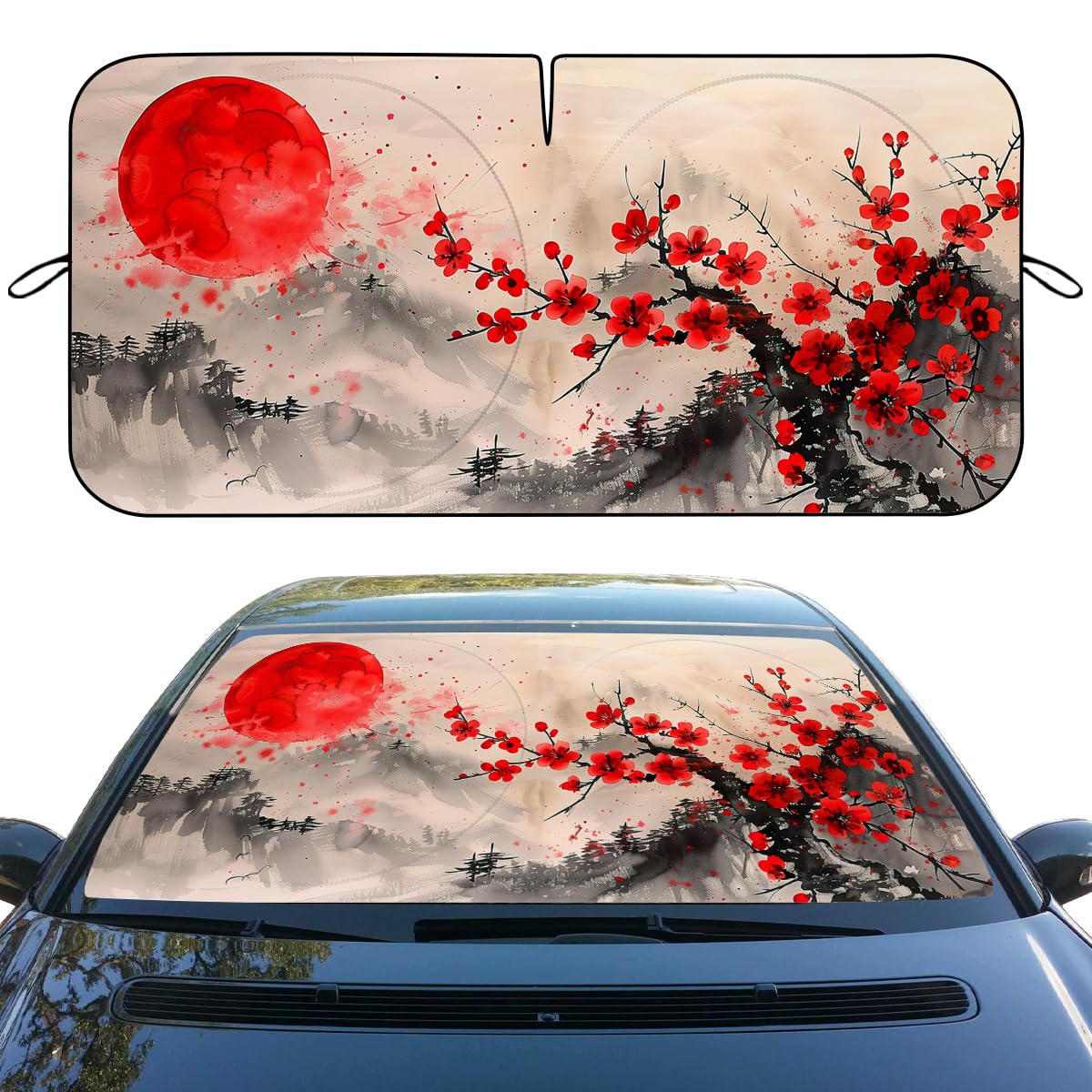スカジャン BORDER CARWIN Amazon.com: Japanese Cherry Blossoms Car Windshield Sunshade