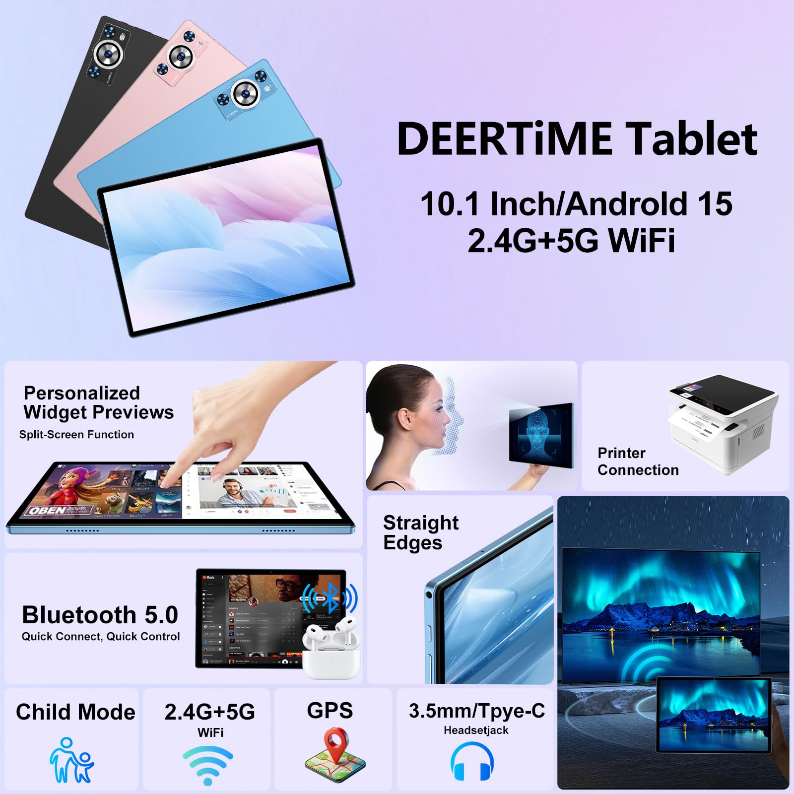 Android 15 Tablet, 30GB RAM 128GB ROM 1TB TF, 2025 Electronics