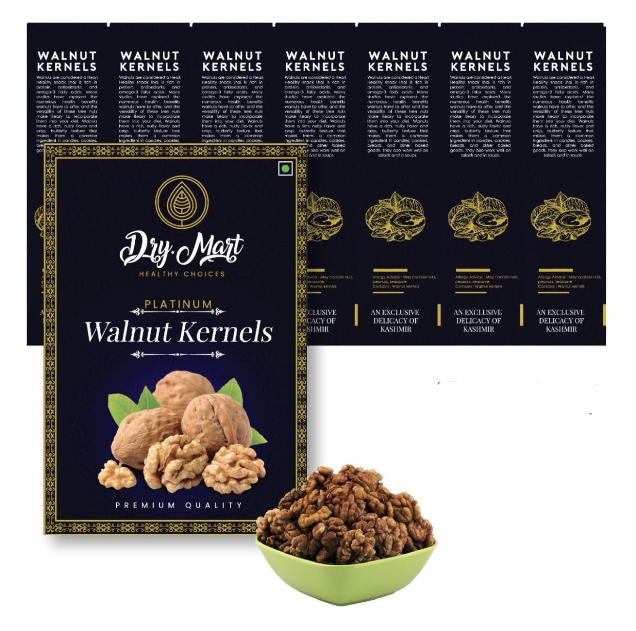 DryMart Kashmiri Walnuts 250GM Without Shell/Premium Fresh Walnut Kernels/Akhrot Giri, Healthy & Delightful, Used for Snacking, Ingredient for Recipes, Cuisines & Desserts, Vaccum Pack