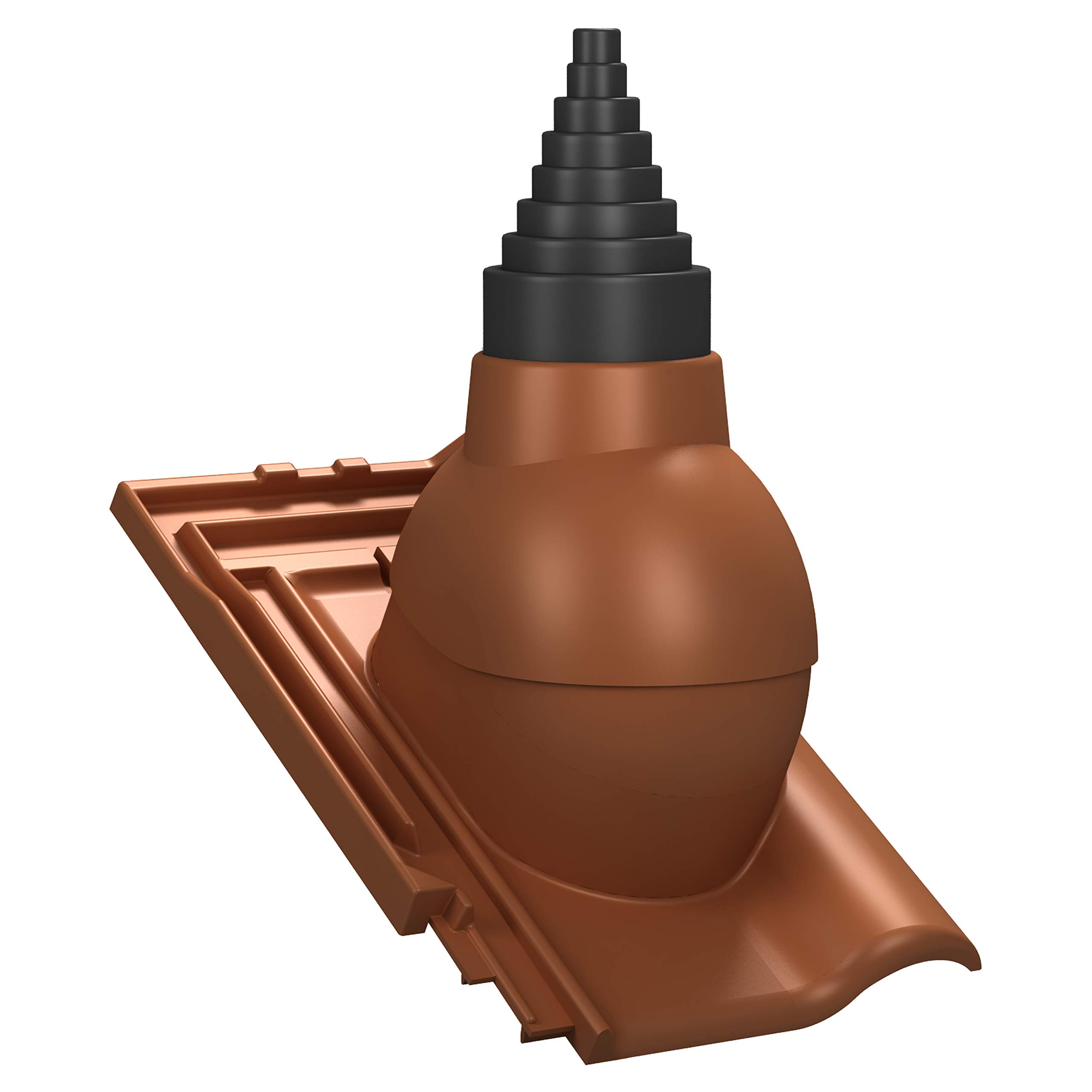 Guida per antenna per Koramic – L15 (longitudinale) tegole per tetto, guarnizione di passaggio del tetto (RAL 8004 – rosso mattonello)