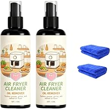 HISKI 2-in-1 Air Fryer Cleaner and Degreaser Spray, Grease Air Fryer Cleaner Spray, Powerful Kitchen Degreaser Foam Spray 2PCS, 110ML