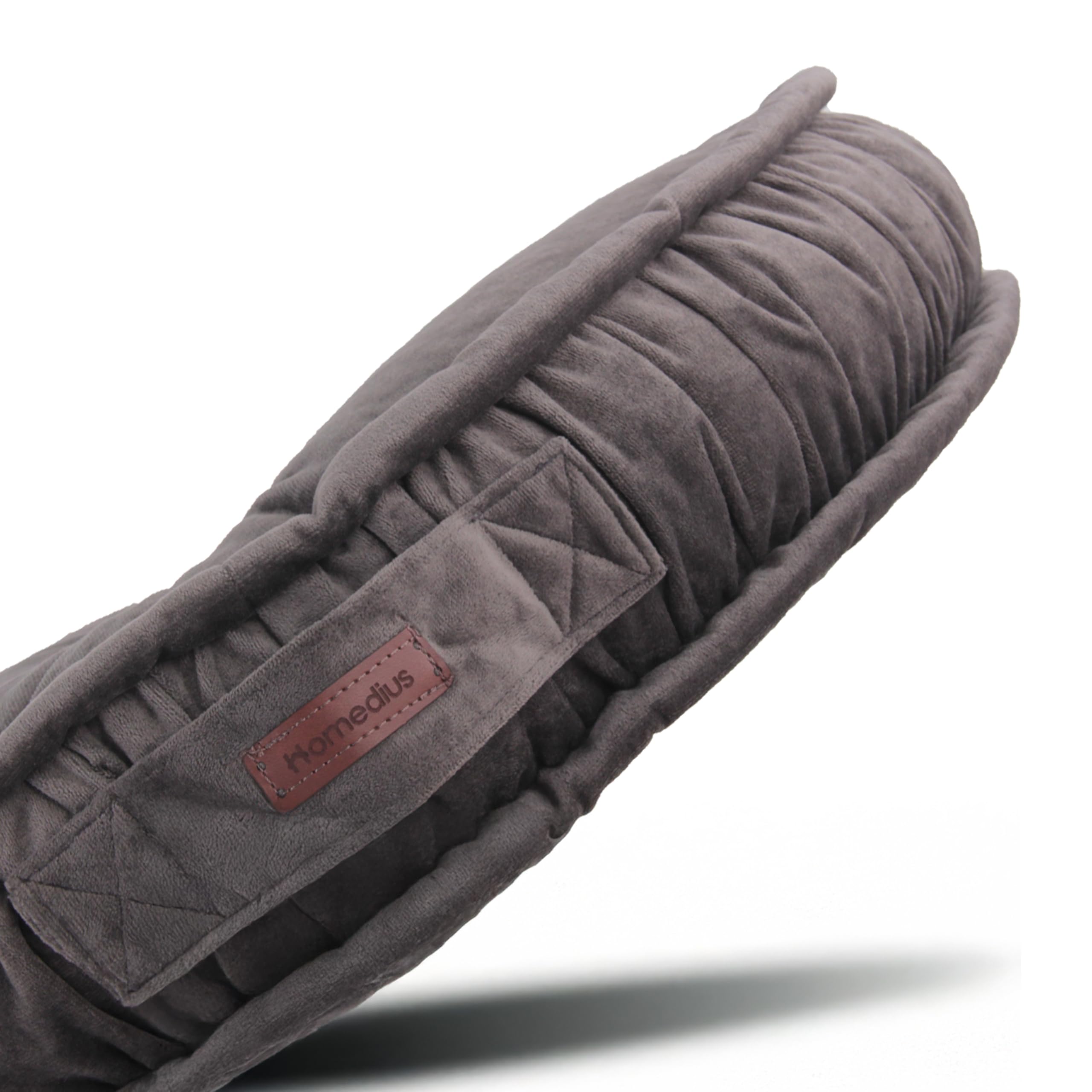 homedius Asia Round Floor Cushion 24” x 5” – Velvet Meditation Pillow for Adults & Kids – Thick Floor Seating Pad for Living Room, Boho Decor, Balcony, Garden, Anthracite