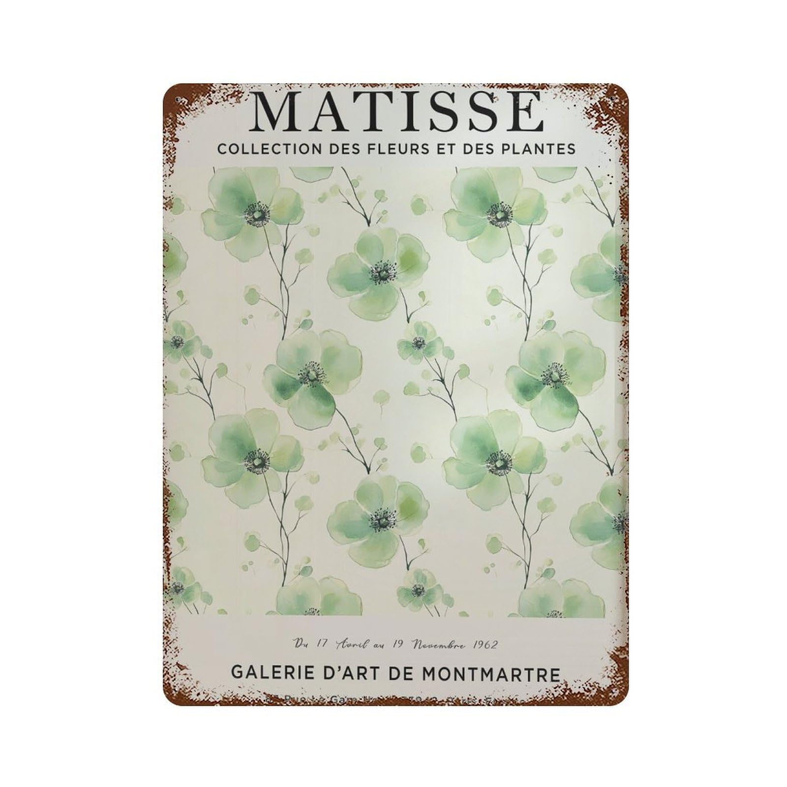 xiaoxiaoshen Henri Matisse Green Flower. Flower Market Plant. Botanical Wall Decor Art Metal Tin Poster Modern Home Decor Art Home Bar Shop Decorations Vintage Sign 40x30cm