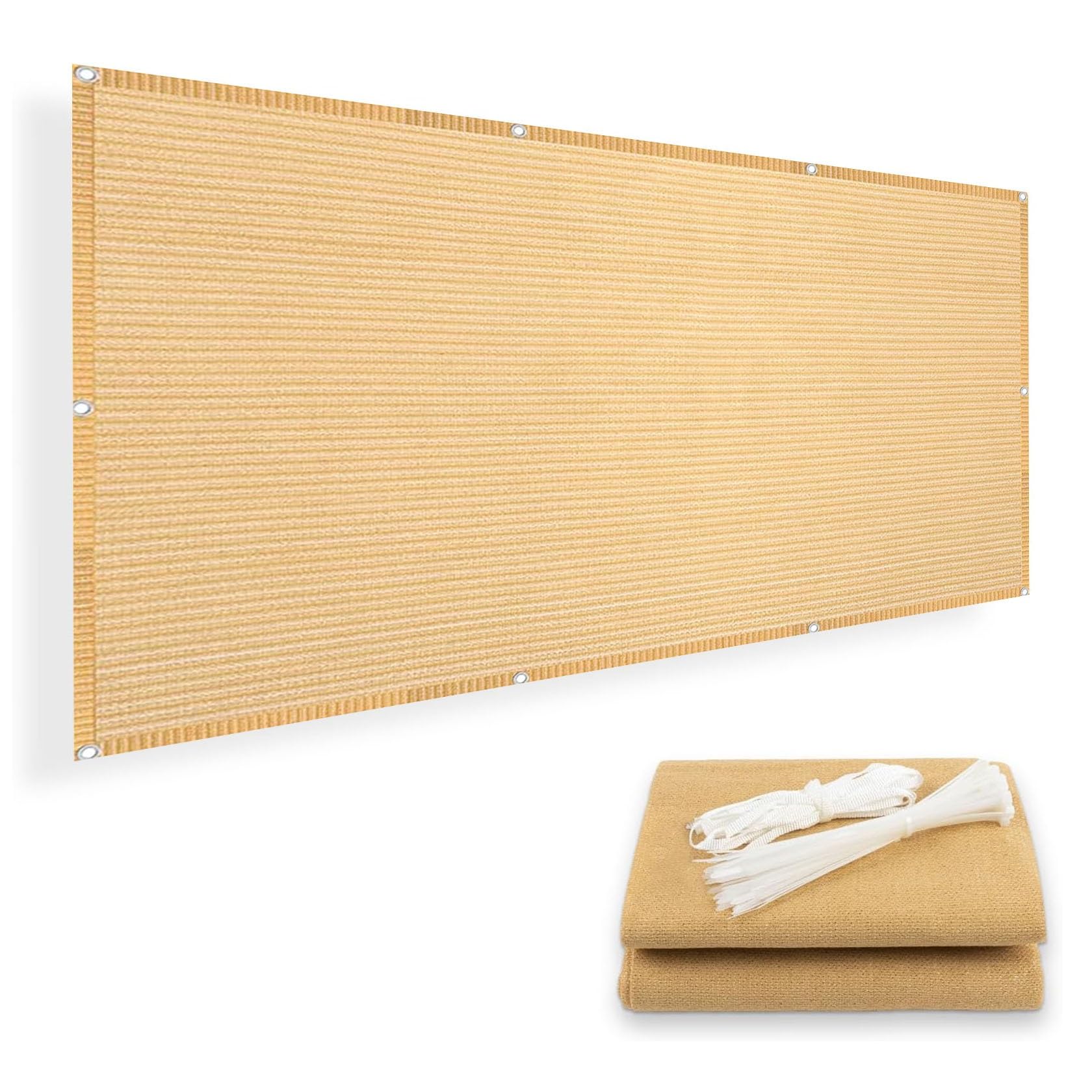 Voile d'ombrage crème pour grande terrasse et repas en extérieur
