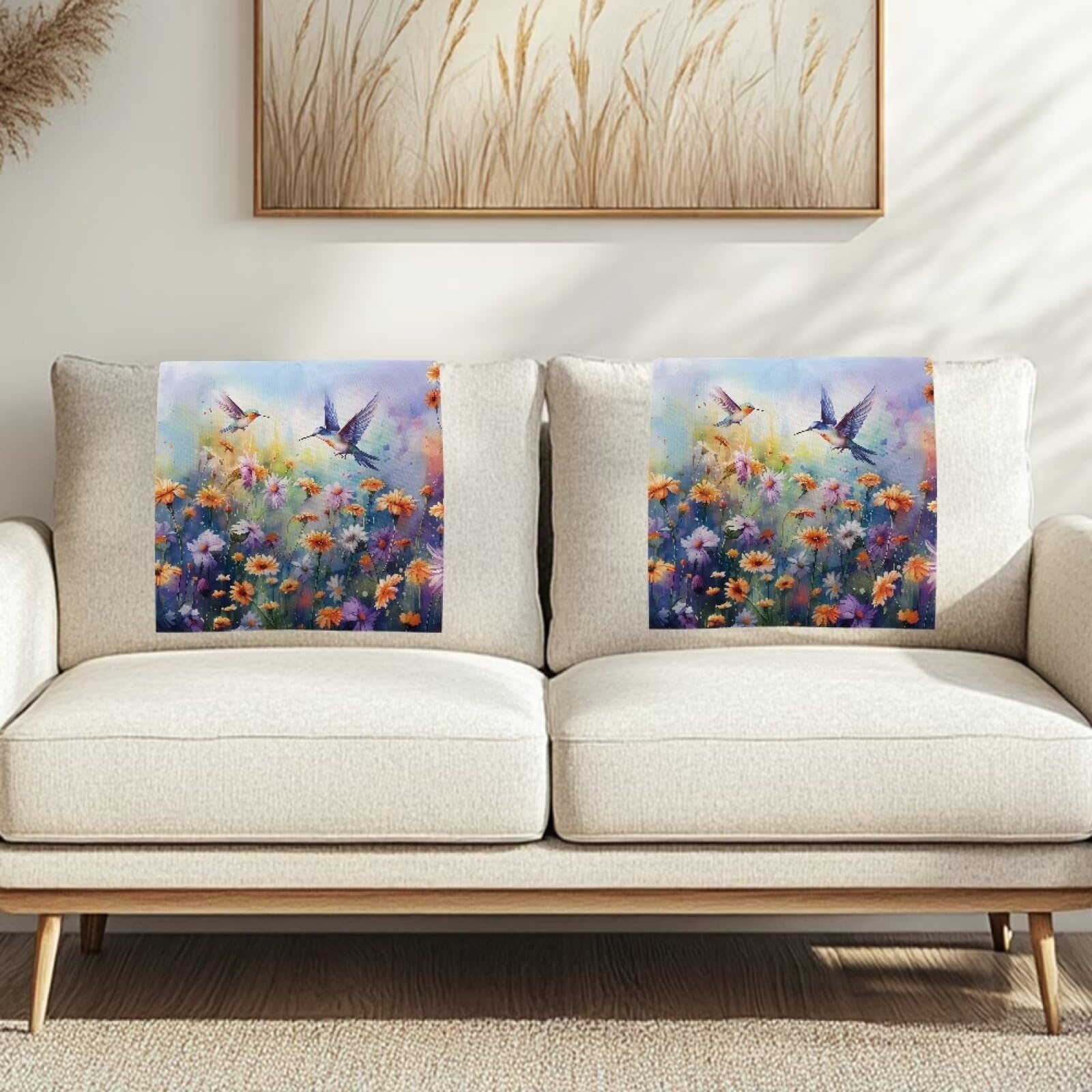 Talayituse Hummingbird Daisy Print 1 PC Recliner Headrest Cover for Recliners Non Slip Back Sofa Headrest Covers Headrest Cover for Furniture Couch Headrest Protector for Living Room