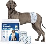 MICOOYO Couches de chien Homme jetable Super Absorbant mâle Couche de chien plus léger Couche puppy pupille étanche Couche pour chien avec indicateur d'humidité (S, 50Counts)