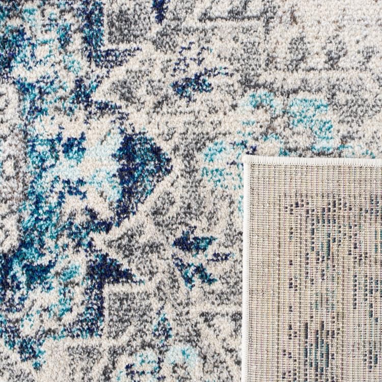 Safavieh Distressed Rug for Living Room Dining Room, Bedroom - Madison Collection, Short Pile, in Ivory and Grey, 90 x 150 cm - Image 3