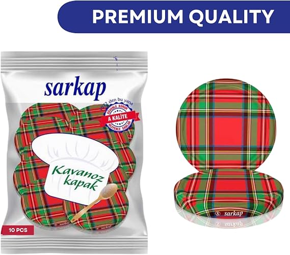 SARKAP Rotary Canning Covers - 82 mm Reusable Canning Cover Set Ideal for Glass Jars of 10 - Not Compatible with Mason Jars, Wide Mouth Canning Covers, Dish