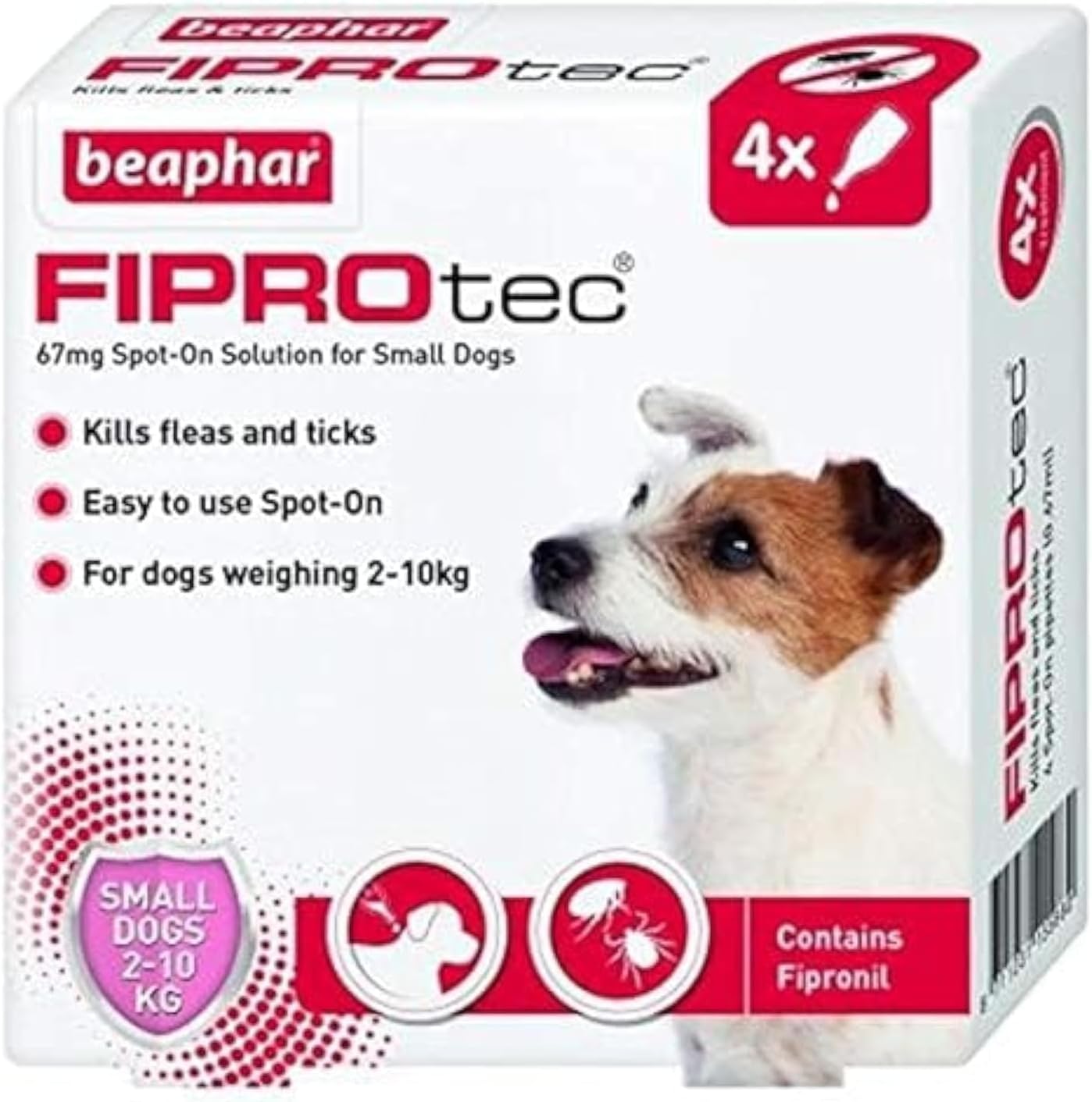 Beaphar Fiprotec Small Dog Spot On Treatment 4 Pipettes Fast Acting Protection Against Parasites For Canines 5 To 10 Kg Over 12 Weeks Long Lasting Control Supports Routine External Defense Care