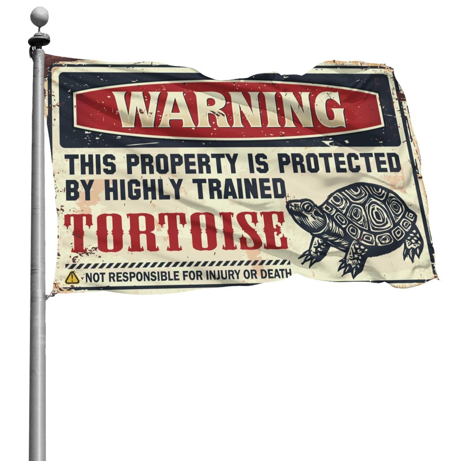 Men Cave Decor Warning This Property Is Protected By A Highly Trained Tortoise Flag Flags Funny Boat Flag (Size : 152X244CM)