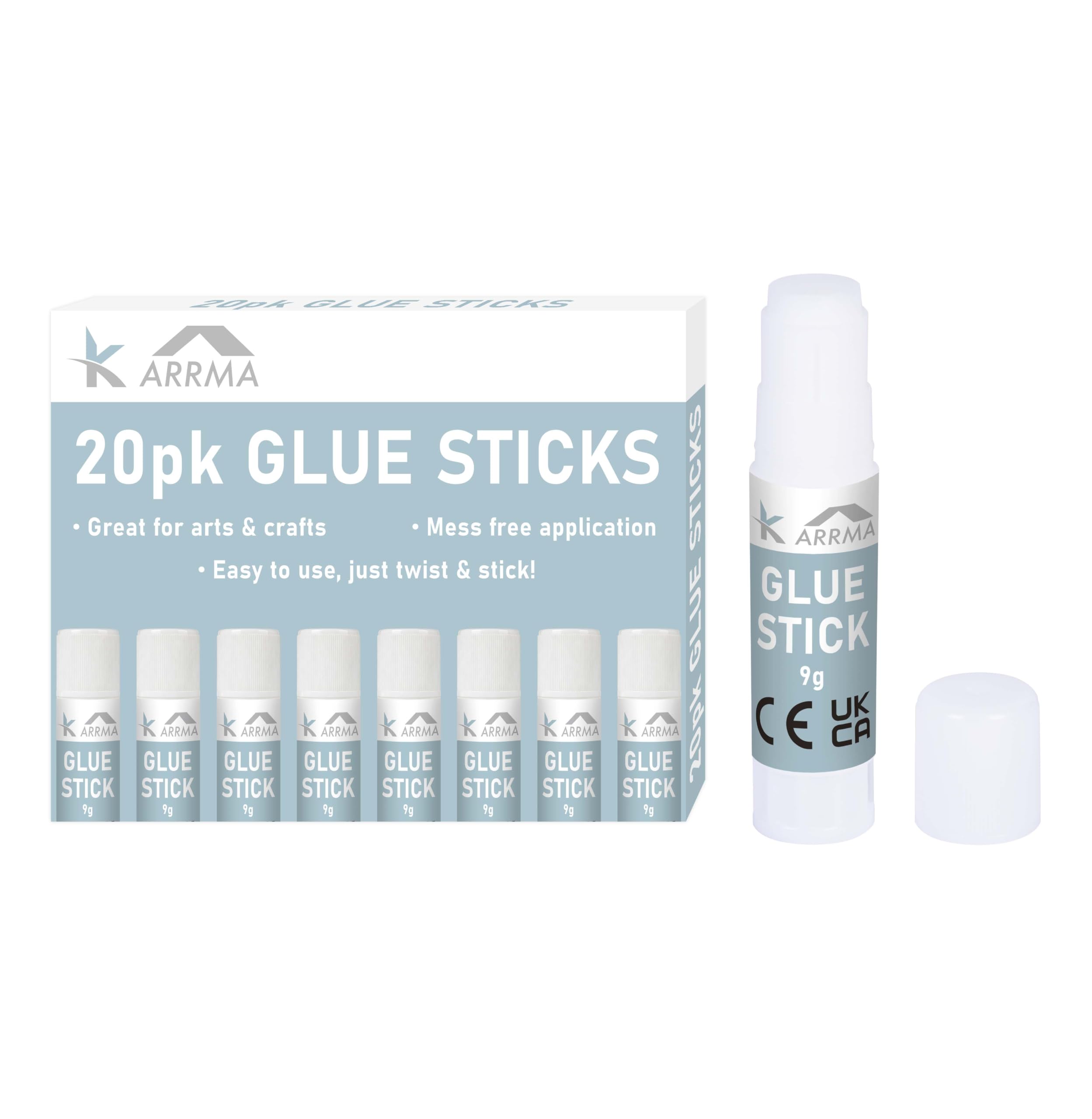 Karrma Ltd.Glue Stick for Arts & Crafts, 20 Pack, 9g Each