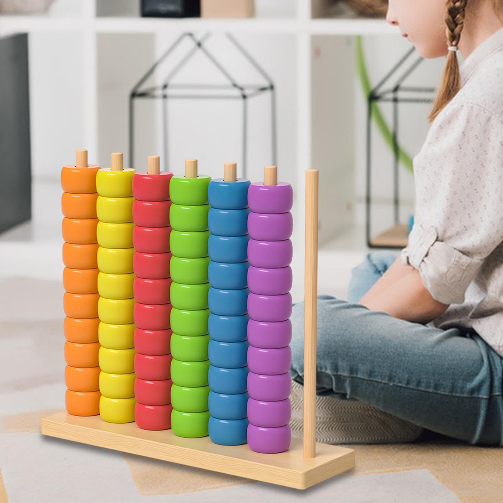 Amazon | Toysmith 木製カラーソート積み木おもちゃ、知育玩具、色認識
