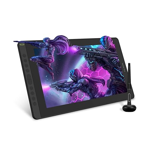 HUION Kamvas 16 (2021) Tablette Graphique avec Ecran HD 15,6" Moniteur avec Stylet Passif, 10 Touches de Raccourci, Compatible avec Android, Idéal pour Le télétravail et la Formation en Ligne