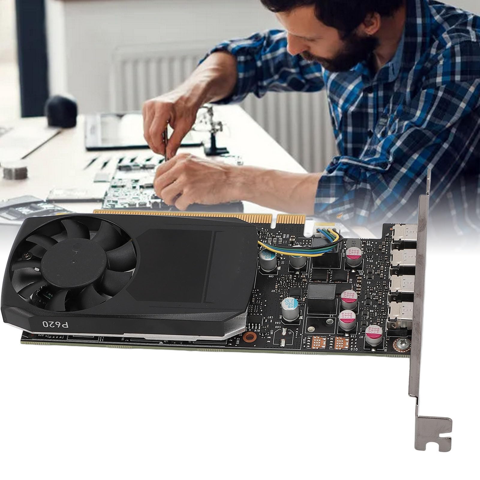 Karta Graficzna 2 GB GDDR5, dla Quadro P620 128bit PCI Express 3.0x16 Obsługa Karty Graficznej HDCP, PCI Express 3.0 X16, z Wentylatorem Chłodzącym