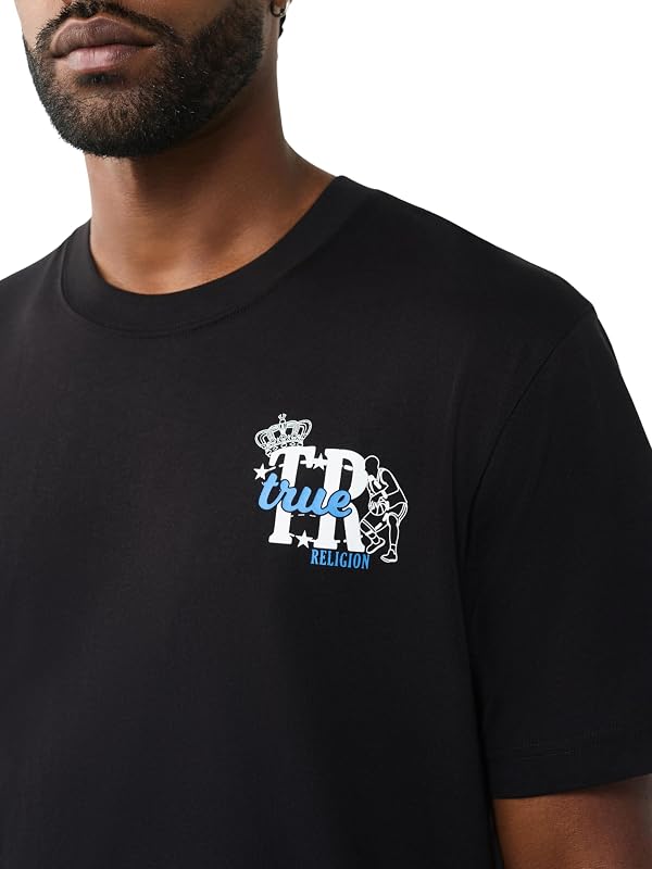 True Religion Men’s High Density Logo Tee | Jet Black | XXL by True Religion - Used condition - Image 3