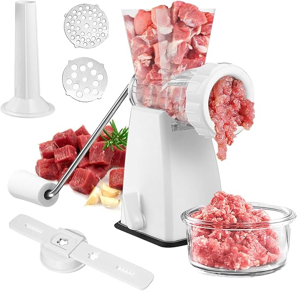 Generic Manual Meat Grinder with Suction Base and Accessories