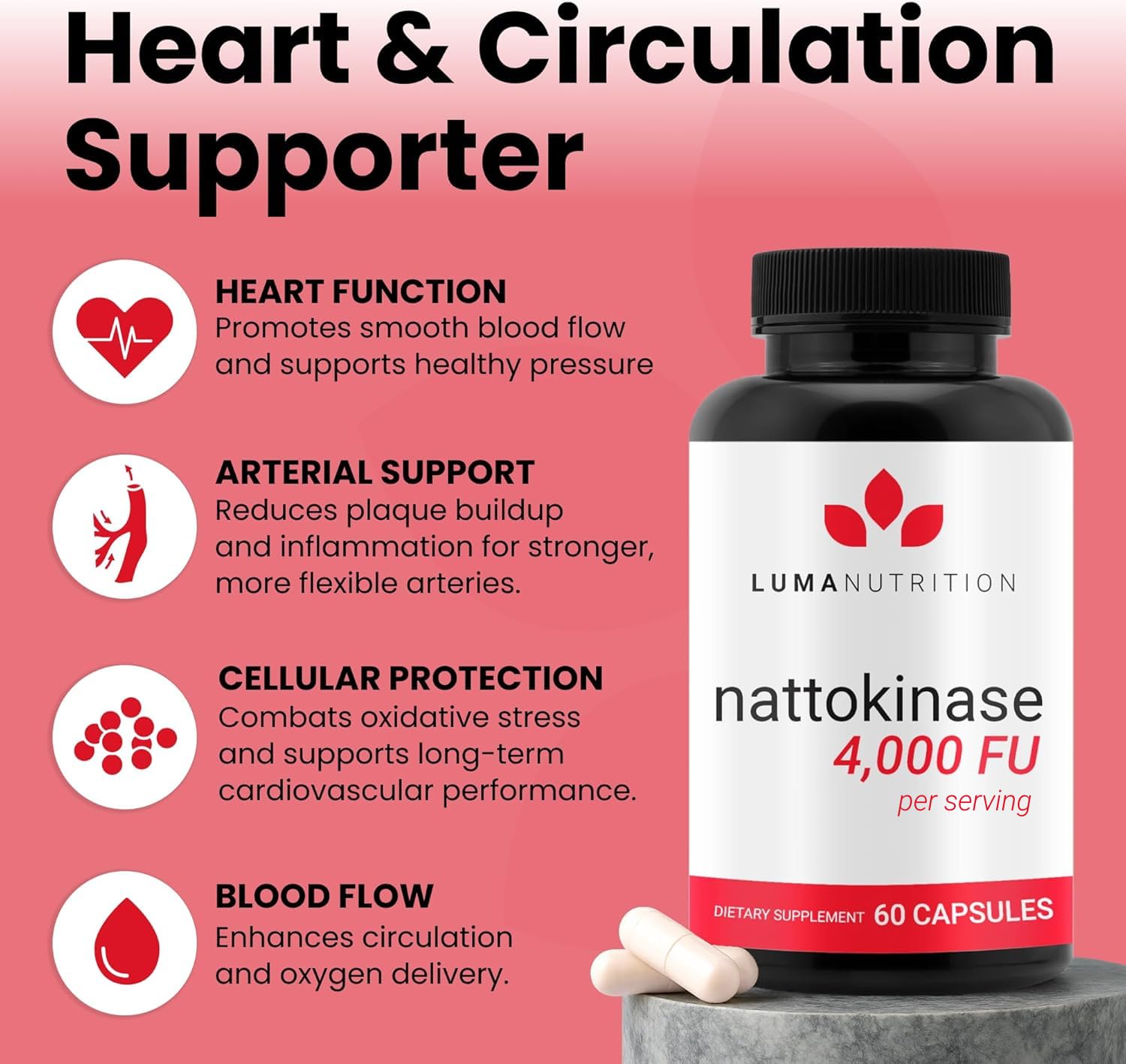 Luma Nutrition Nattokinase Supplement 4000 FU Per Serving - 60 Capsules — Amazon image 7