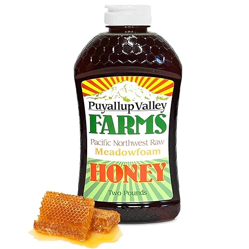 Puyallup Valley Farms 'Meadowfoam Honey Miel cruda local PNW sin filtrar Edulcorante natural sin aditivos No pasteurizado Cosechado éticamente