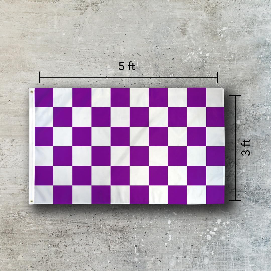超希少 80s CHECKER FLAG USA製 ヴィンテージファブリック Amazon.com : Purple & White Checkered Flag 3x5ft Poly : Patio