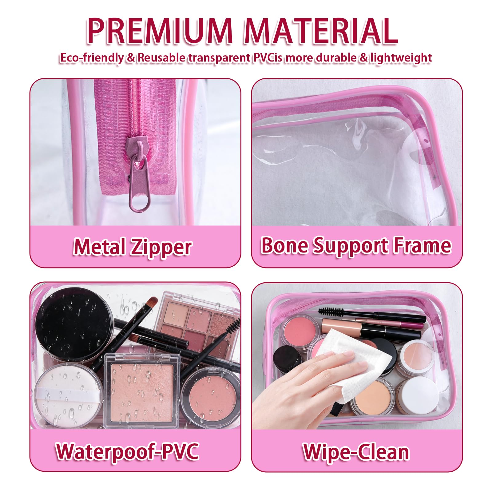 PVC Zippered Makeup and Toiletry Organizer Bag