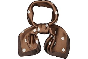 Vintage brown scarf neckerchief with polka dots pattern