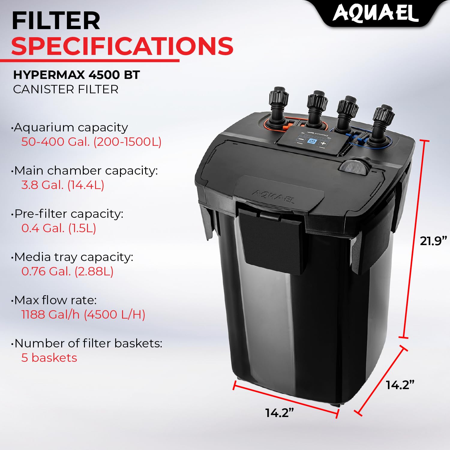 Aquael Hypermax 4500 Bluetooth Canister Filter
