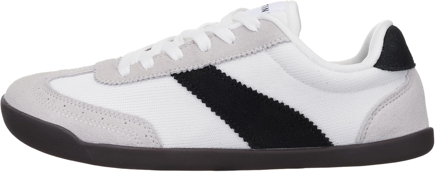 WHITIN Wide Barefoot Sneakers for Women | Brogue Toe Cap Style | Suede-Knit Hybrid - Image 2