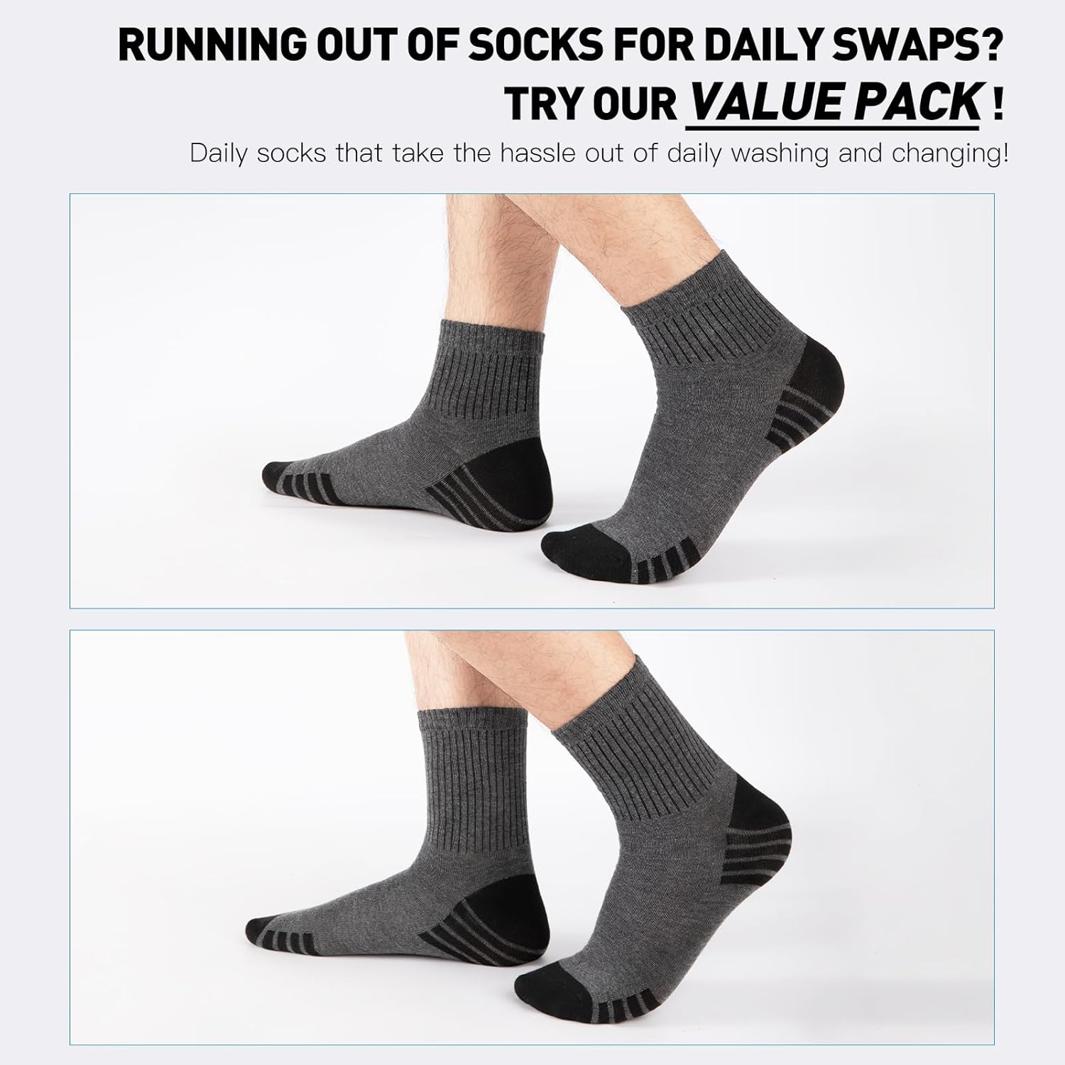 20 Pairs of Thin Crew Socks & Ankle Socks for Men/Women - Scene Switching Set Golden Combination in Bulk Value Pack - Image 6