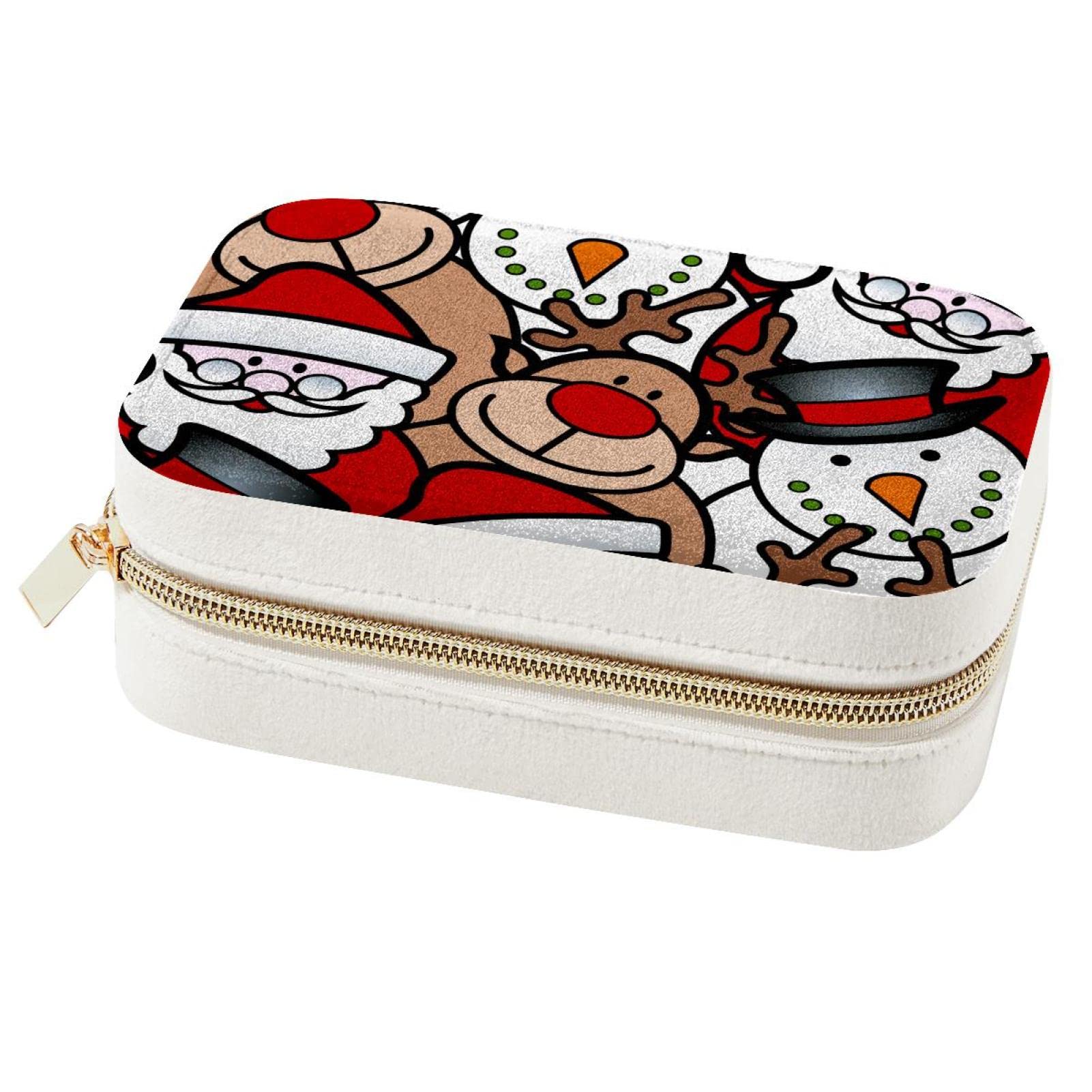 Boîte à bijoux voyage aux motifs de Noël pour organiser vos bagues en vacances