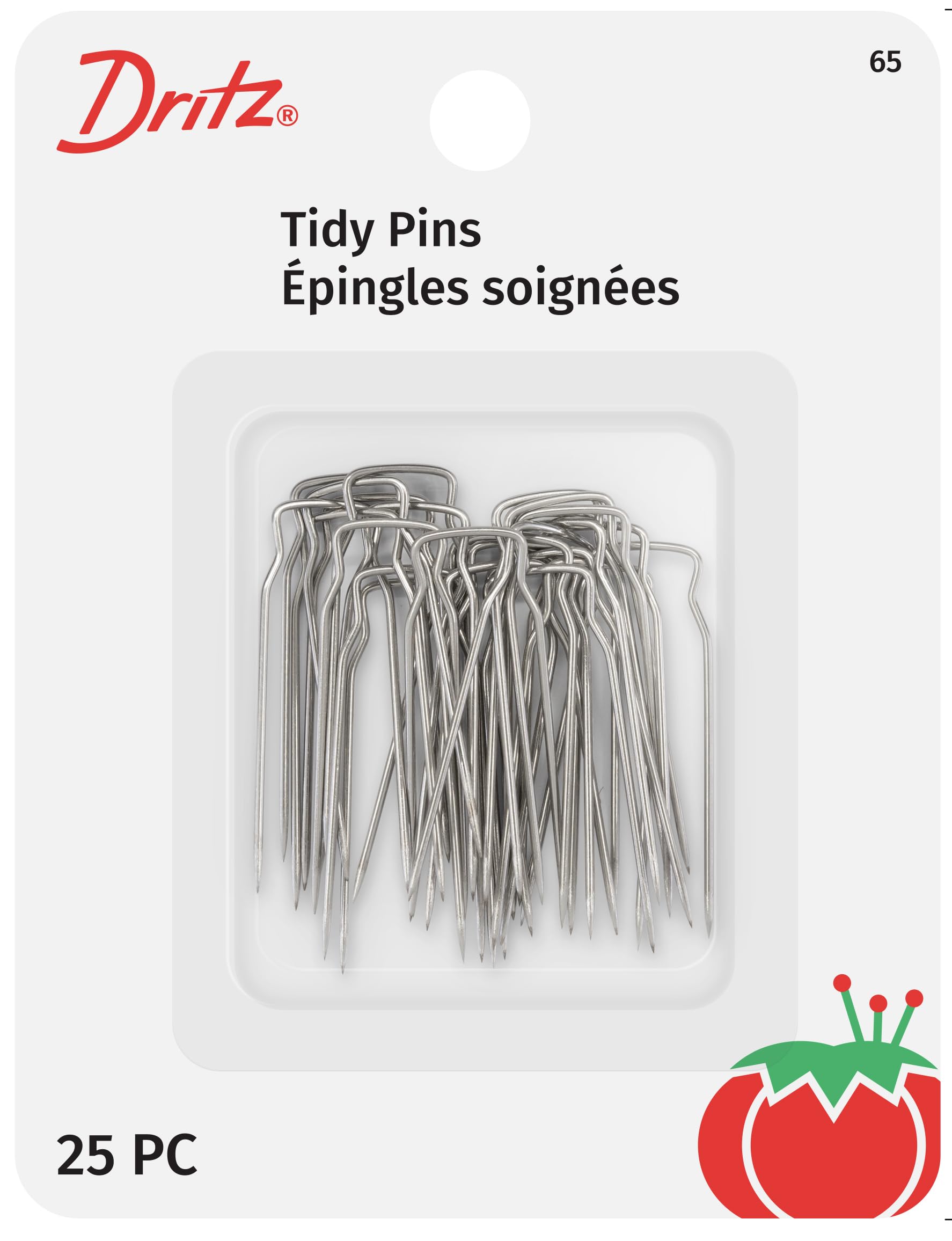 Dritz 65 Tidy Pins, Nickel-Plated Brass (25-Count)