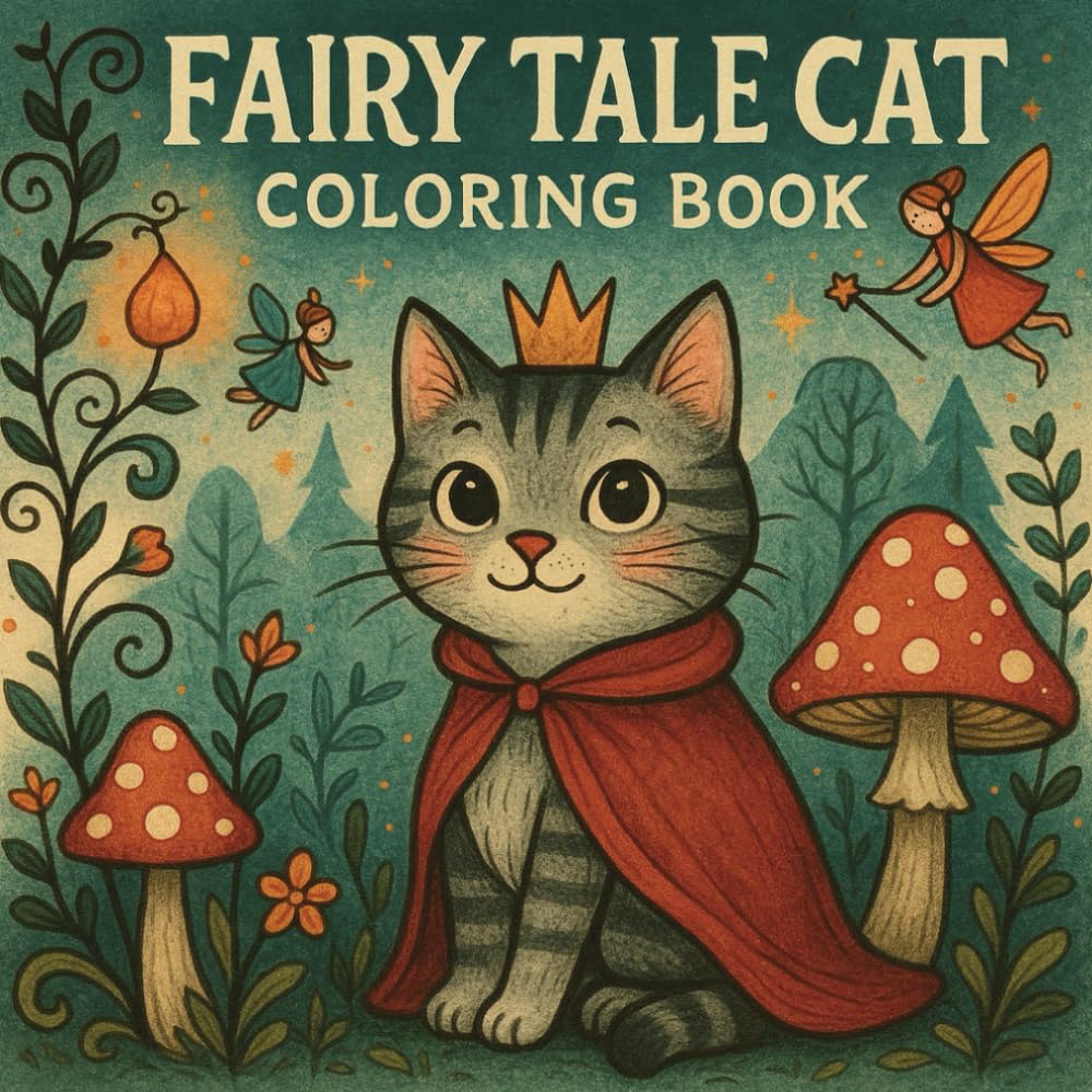 Amazon.com: Fairy Tale Cat: Coloring Book for Kids and Adults with Cats ...