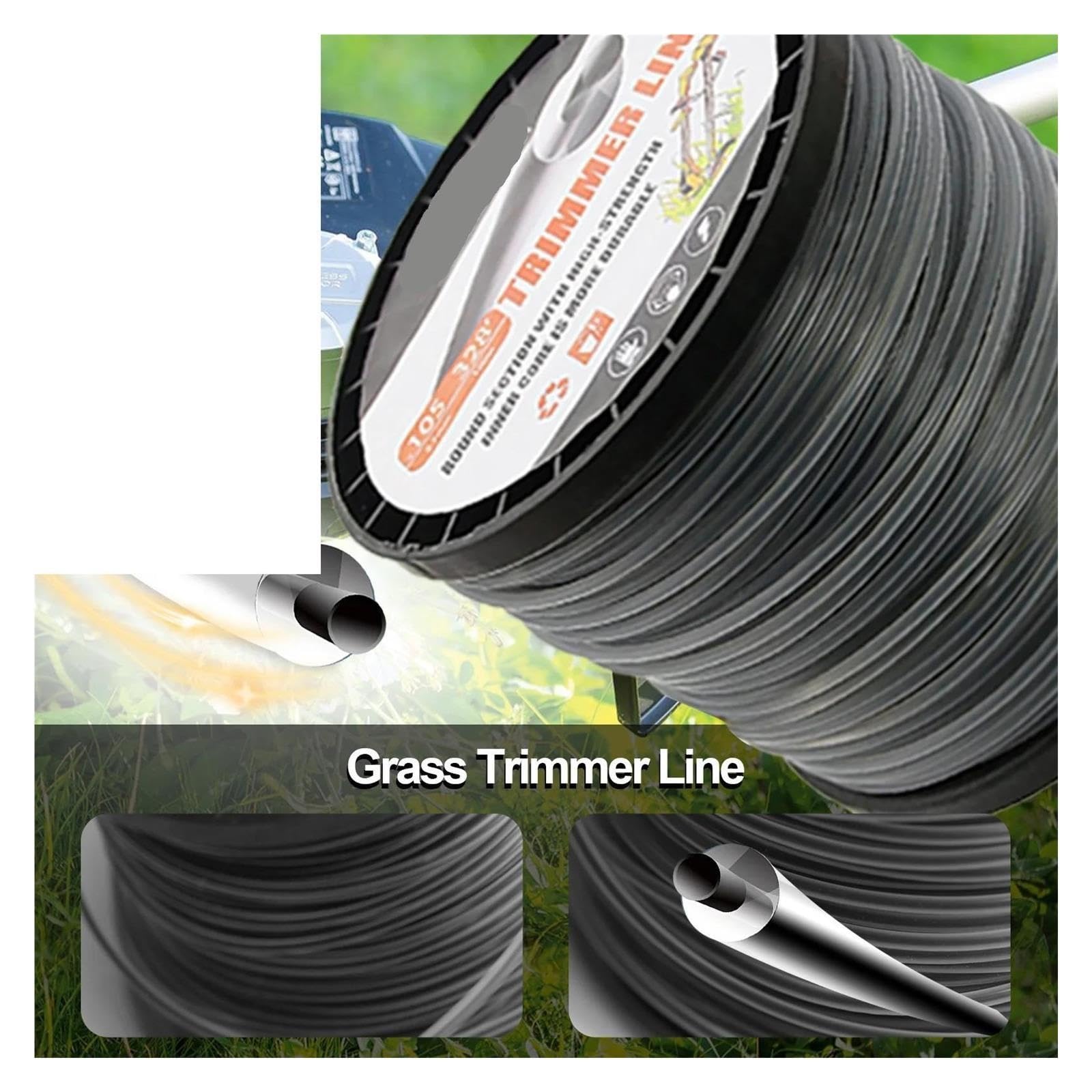 Filo Tondo in Nylon Grigio da 2,7 mm x 100 m