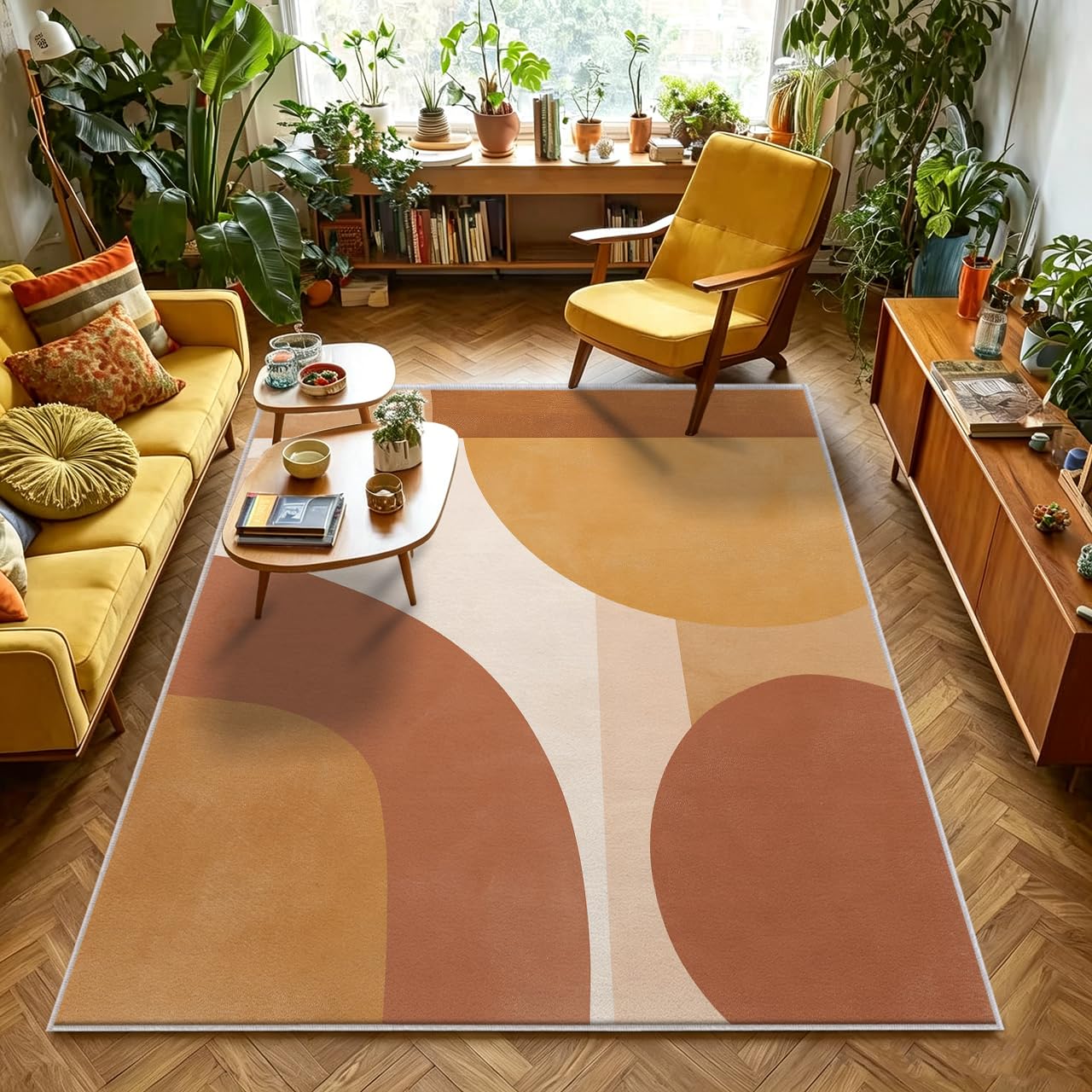 Teppich Mid Century Wohnzimmer Groß 200 x 300 cm