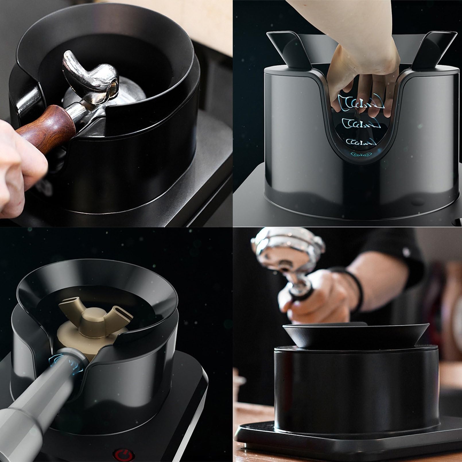 Cepillo de limpieza para máquina de espresso con 3 cabezales de cepillo de arco, limpiador automático de café molido, extraíble y fácil de limpiar para uso doméstico, cafetería o restaurante