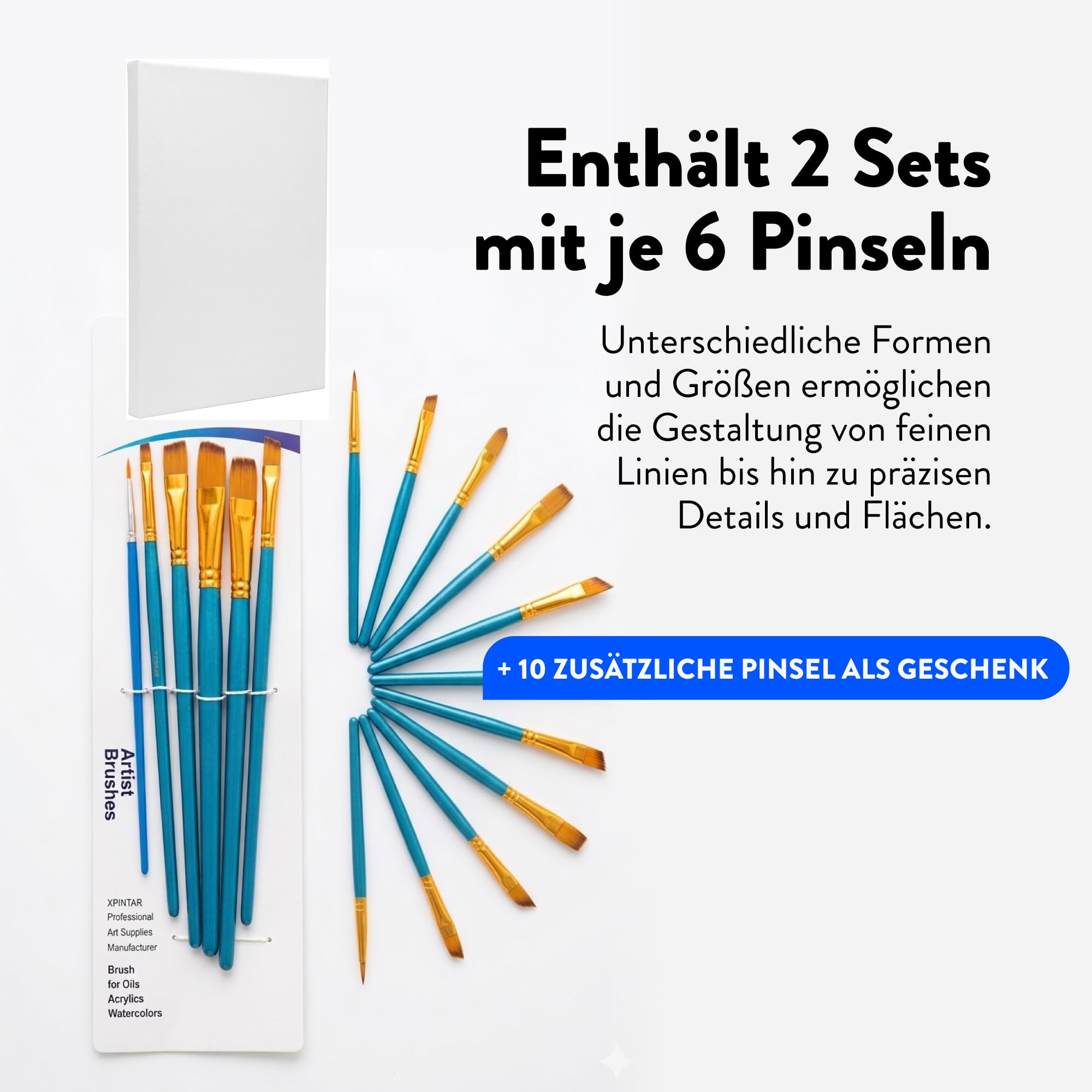 Acrylfarbenset mit 2 Staffeleien, 2 Leinwänden, 24 Farben, 35 ml, 12 Pinsel, 2 Spateln und 2 Paletten für Paare, Erwachsene, kreatives Geschenk, Basteln, Kunst, Dekoration und Freizeit zu Hause und