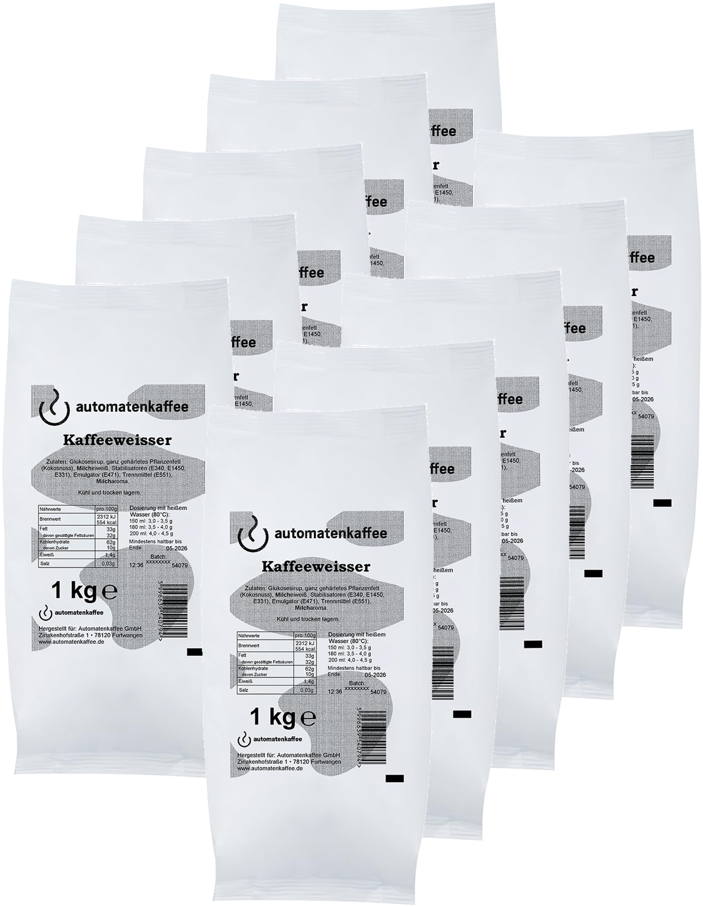 Kaffeeweisser 10 x 1000g | Automatenfähiger Kaffeeweisser | Weißkraft für Ihren Kaffee