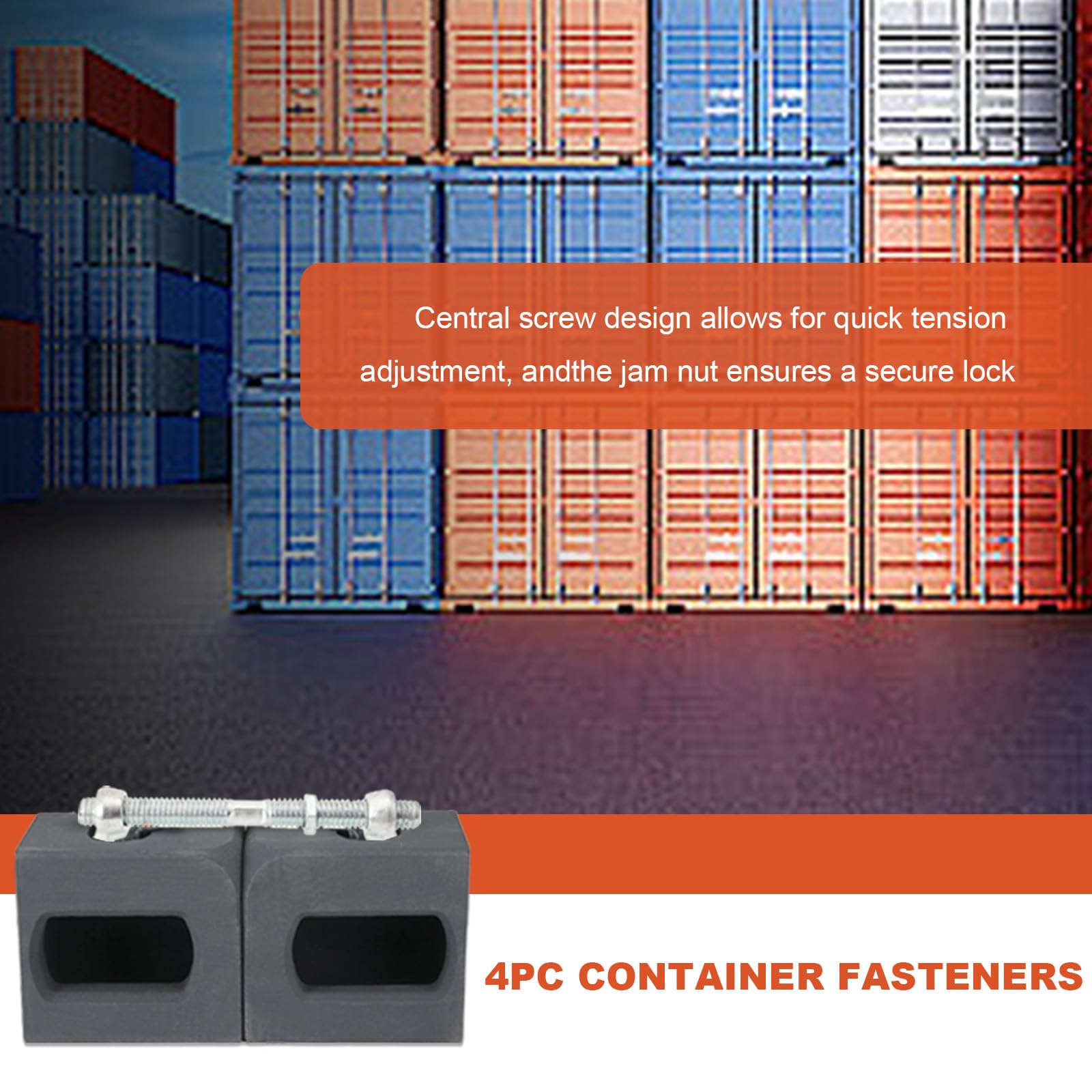 4 Stück Versandcontainer Brücke Befestigungsklemme, 380mm Verbindet Versandcontainer Miteinander, Bridge Fitting Connector für Stapelszenarien