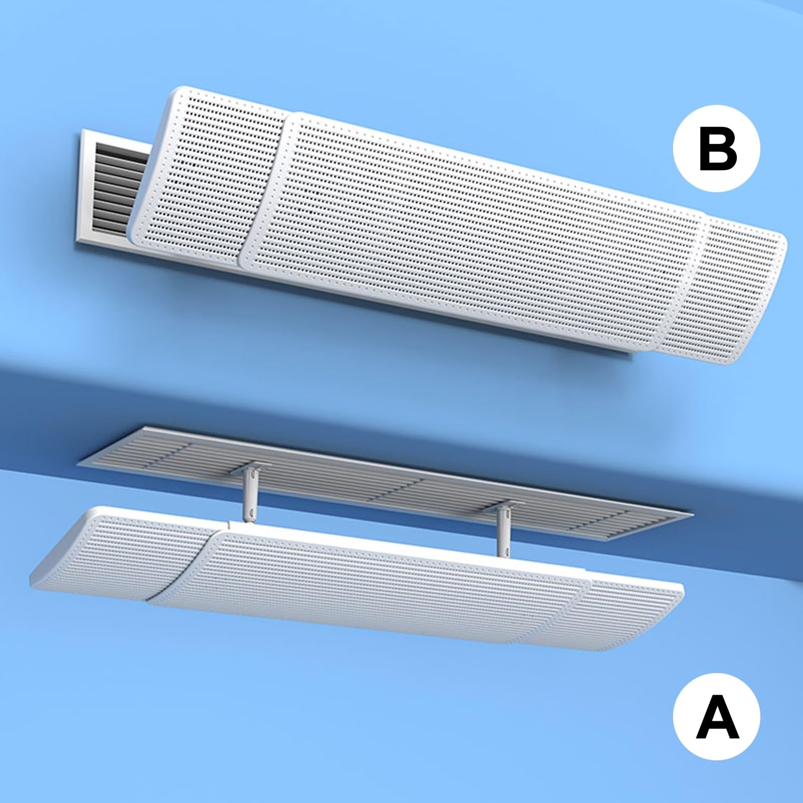 Deflettore centrale di sfiato del condizionatore d'aria, reindirizzatore del flusso d'aria microporoso in ABS per prese d'aria a soffitto, migliora la distribuzione dell'aria e il comfort