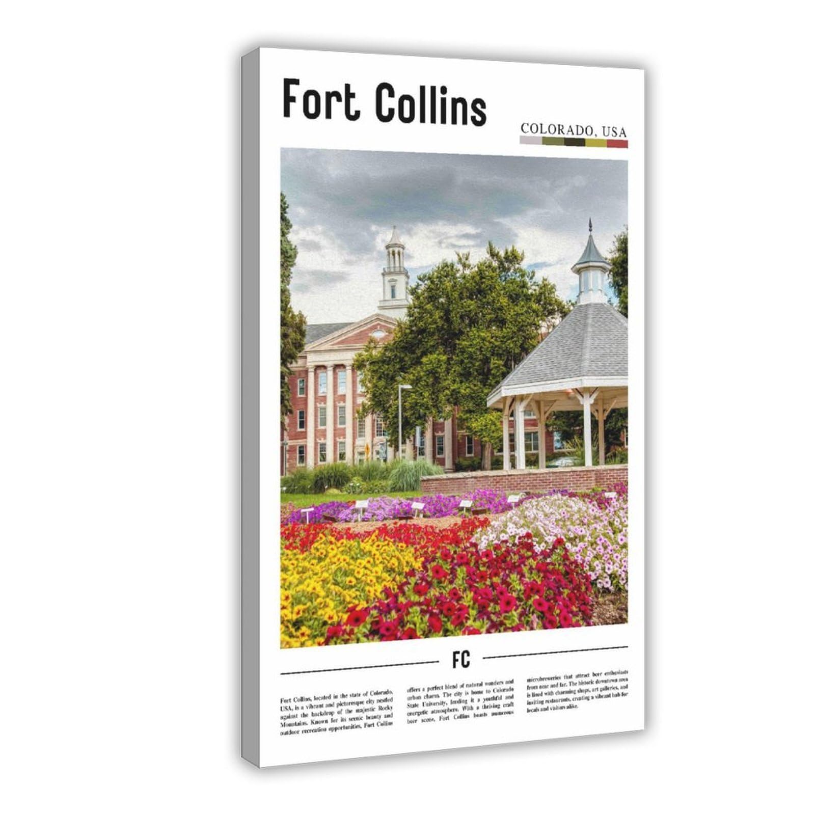 Wcyb Frame Fort Collins Colorado The United States Of America Scenery Travel Prints Posters Canvas Deco Paintings Wall Art For Office Living Room Hangable