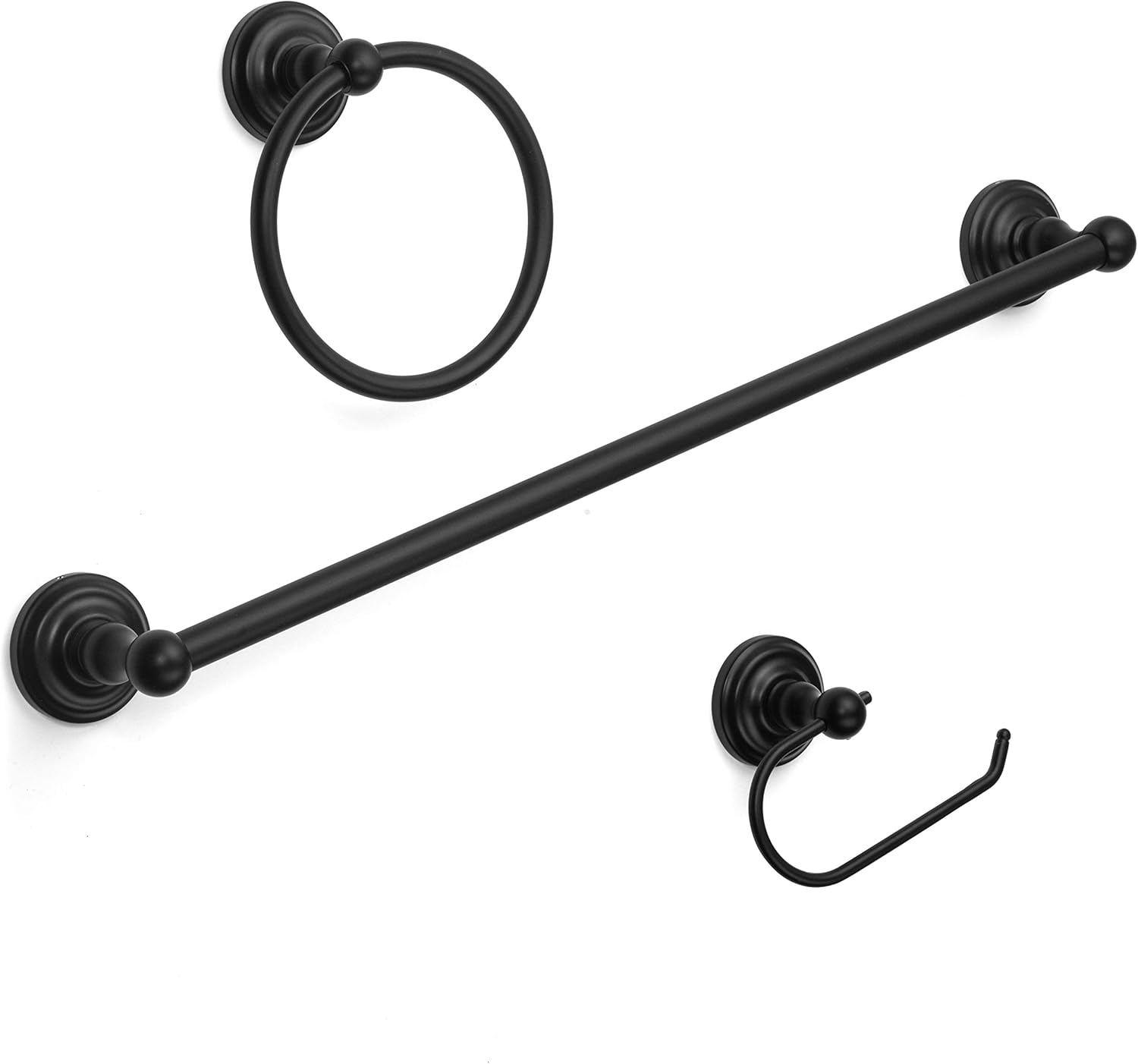 Designers Impressions Royal Series 3 Piece Black Bathroom Hardware Set: MBA5500-3