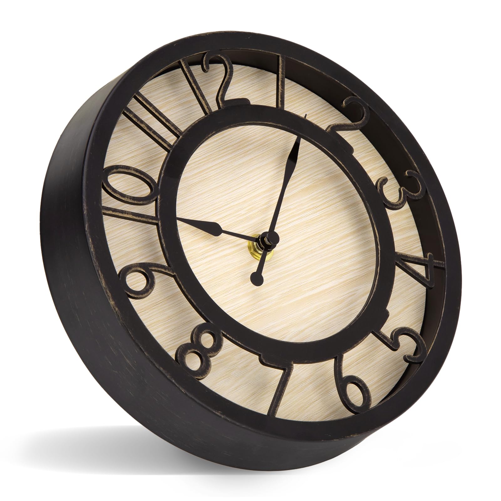 ACCSHINE Vintage Wanduhr Ohne TickgeräUsche Retro 20cm Quarz Groß Wanduhren Batteriebetriebene Wanduhr Lautlos Einfach zu Lesen für Wohnzimmer Zimmer Zuhause Küche Schlafzimmer BüRo Schule