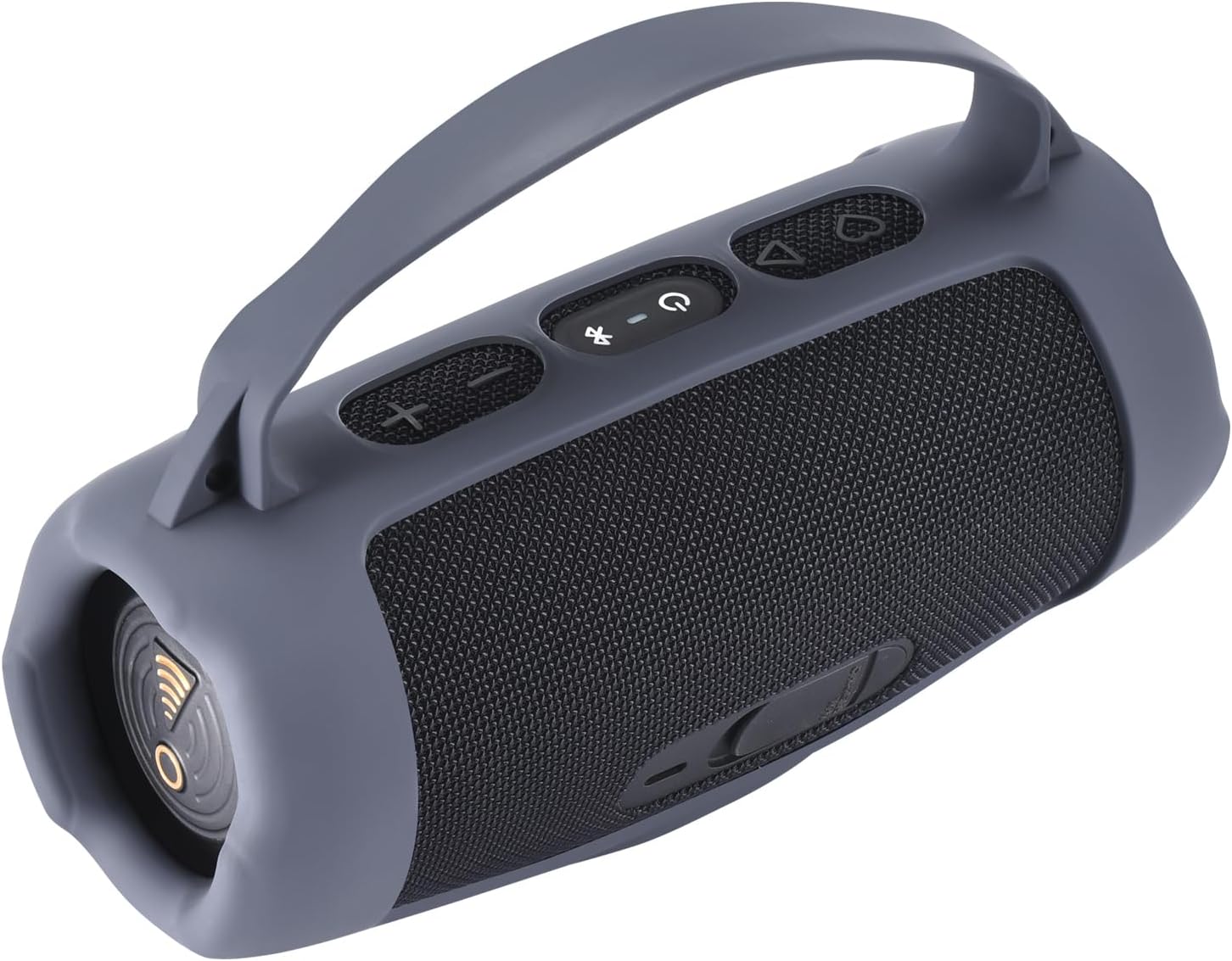 JBL Charge 5スピーカー用シリコンケース - ショルダーストラップ付き耐衝撃保護カバー ポータブルトラベルキャリーバッグ (Charge 5 Bluetooth/Wi-Fi対応) (ブルー)