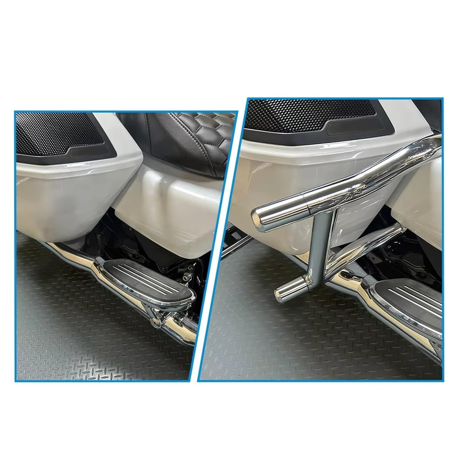 Compatibile Con Per FLHT Per FLHX Per FLTRX Per FLHR 2009-2025 Moto Bisaccia Crash Bar Guard Posteriore Rails Staffa Cromata