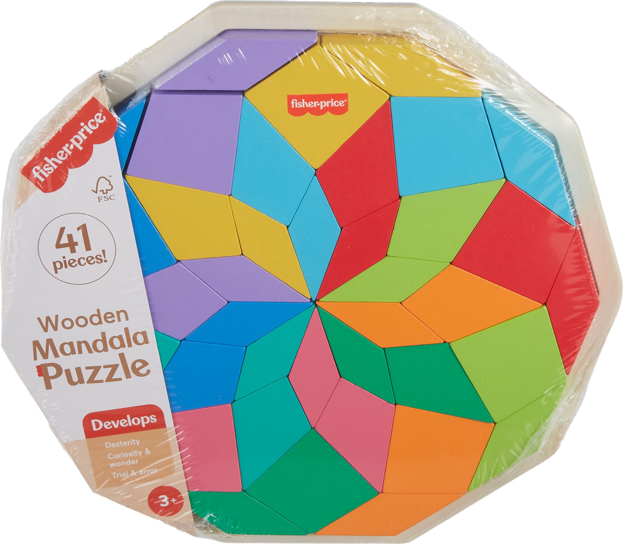 フィッシャープライズ Amazon.com: Fisher-Price Wood Preschool Toy Mandala Puzzle with