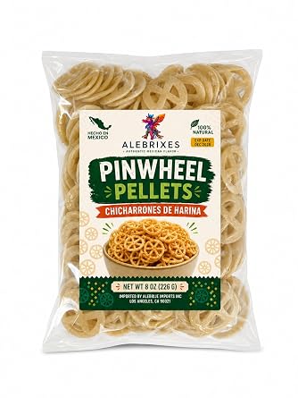 Alebrixes | Mexican Potato Pinwheel Pellets 8oz 226g | Duritos | Chicharron - Fritura De Papa De Rueda Para Freir | Potato Puff - Fritura de Papa | Savory, Classic, Crispy, Mouth-Watering- Mexican Snack | Handcrafted in Mexico.