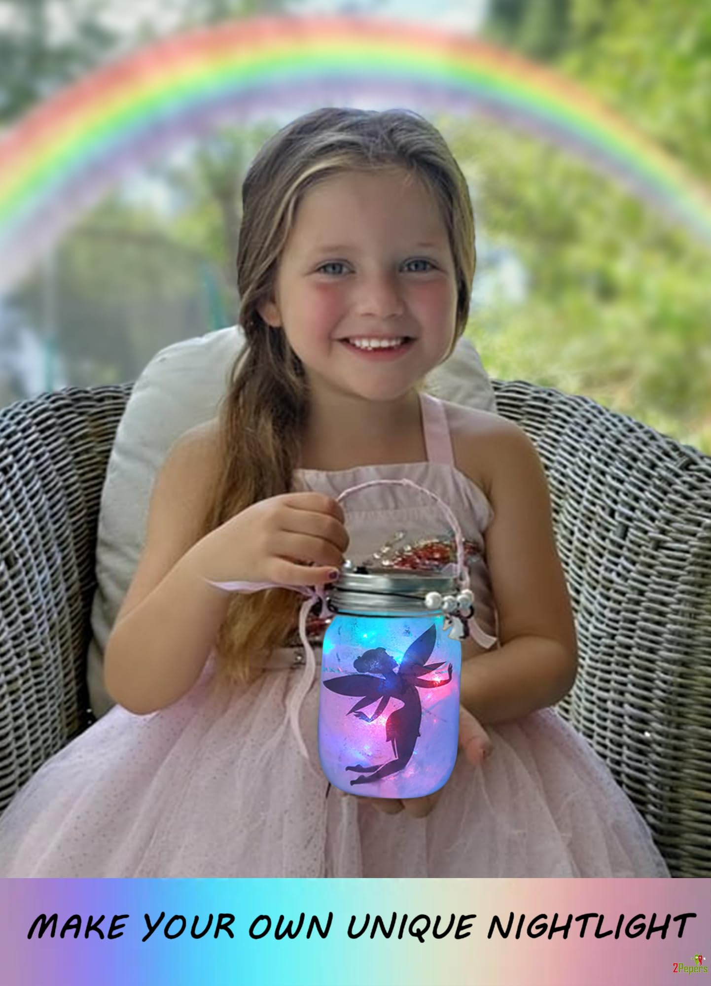 Haz tu propio tarro de unicornio y linterna de hadas con luz nocturna para niños, el mejor regalo de cumpleaños para niñas de 3, 4, 5, 6, 7, 8, 9, 10, 11, 12 años, regalo de unicornio y kit de 2